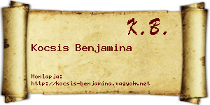 Kocsis Benjamina névjegykártya